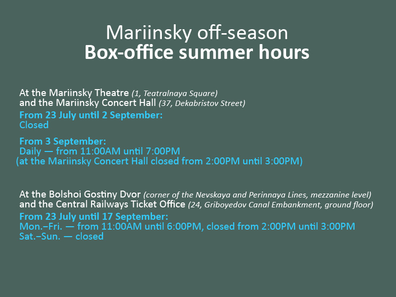 Box-office summer hours