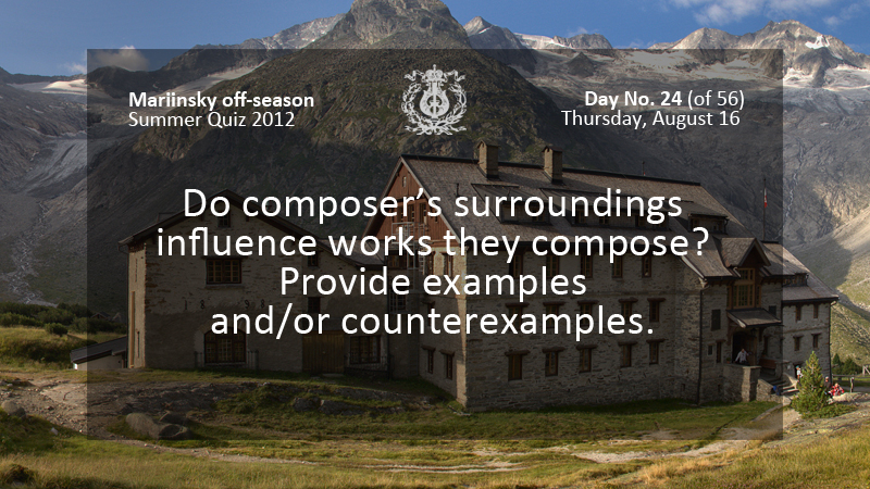 Do composer's surroundings influence works they compose? Provide examples and/or counterexamples.