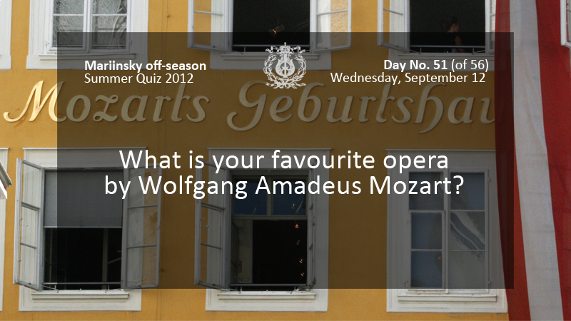 What is your favourite opera by Wolfgang Amadeus Mozart?