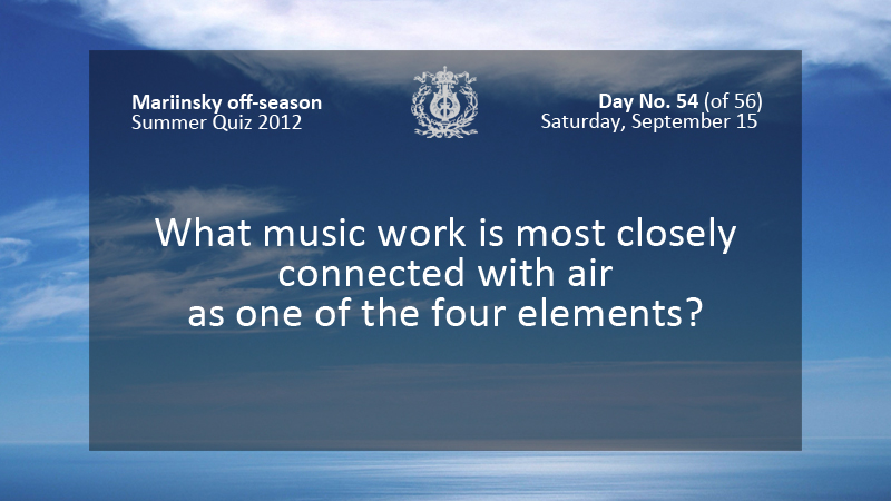 What music work is most closely connected with air as one of the four elements?
